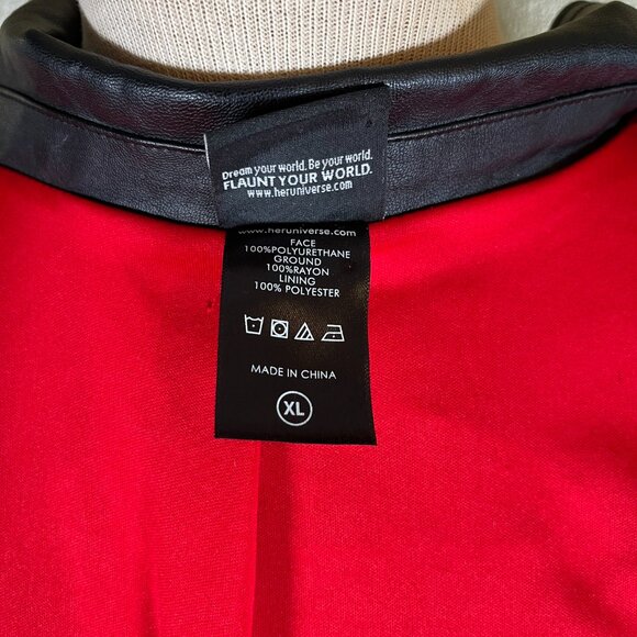 Marvel's Black Widow Jacket Women's Large Her Universe Faux Leather Cosplay 962A - Picture 7 of 9